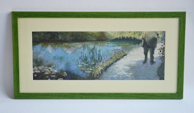 "Promenade au bord de l'étang"- Illustration de Stéphane Girel tirée de l'album "Où est passée la rainette?", publié aux Éditions Élan vert.