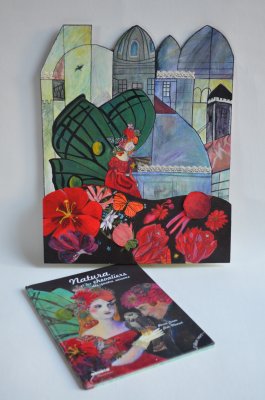 Porte-album présentant l'album "Natura et les chevaliers des quatre saisons" de l'illustratrice Elise Mansot - Éditions Élan vert.