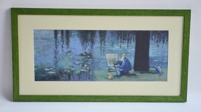 "Monet peint" - Illustration de Stéphane Girel tirée de l'album "Où est passée la rainette?", publié aux Éditions Élan vert.