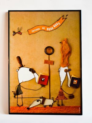 Affiche éditoriale encadrée des éditions du Rouergue réalisée par Christian Voltz.