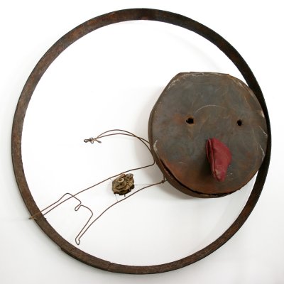 Homme dans le cercle - sculpture originale de C. VOLTZ, mobile à suspendre en l'air.