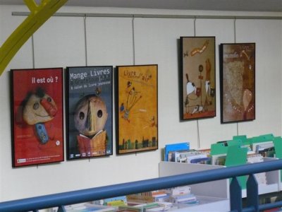 Présentation des affiches à la Médiathèque de Fourchambault (58)