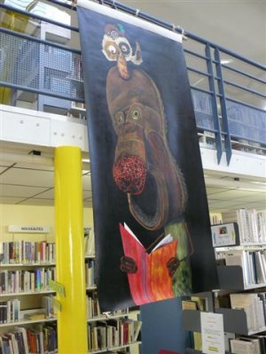 Bannière de présentation de l'exposition à la Médiathèque de Fourchambault (58)