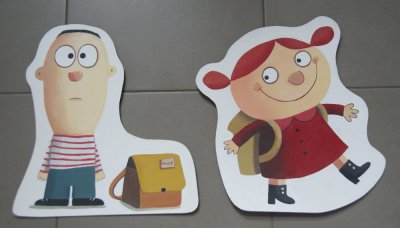 Grands décors de Max et Zazie, à disposer en bas de mur pour créer un effet visuel "grand format".