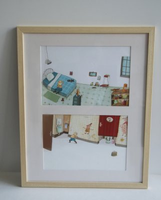 Illustrations originales encadrées - Thème: "Les états de Max" - Cadre: "Max se pose des questions".