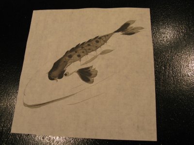 Peinture calligraphique - "Carpe koi"