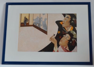 "Les masques du mépris" - Illustration originale encadrée d'Anne Romby.