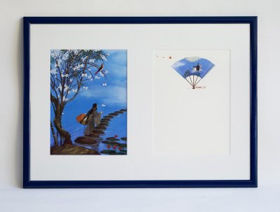 "Le message" - Illustration originale encadrée d'Anne Romby.