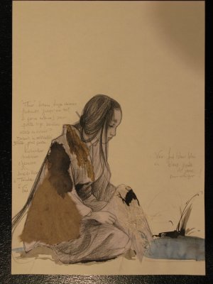Esquisse à l'encre de Chine - "Fleur de Cendre"
