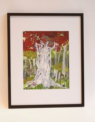 "Le figuier rouge" - Illustration originale de Frédérick Mansot tirée de l'album  "L'homme qui dessinait les arbres" - Actes Sud Junior.