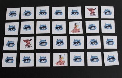 Jeu de Memory constitué de 28 cartes.