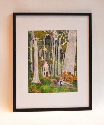 "La maison" - Illustration originale de Frédérick Mansot tirée de l'album  "L'homme qui dessinait les arbres" - Actes Sud Junior.
