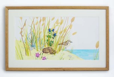 "Les dunes" -  Illustration originale encadrée de Judith Gueyfier.