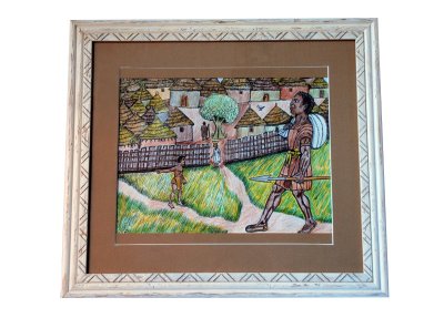 Illustration originale de Dialiba Konaté - "Le prince Maghan Diawara et le crocodile du lac Faguibine"