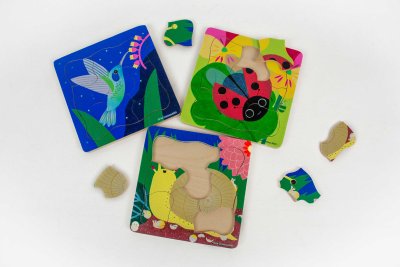 puzzles et leurs supports pour les enfants âgés de 12-18 mois (30x20x2cm) 9 pièces