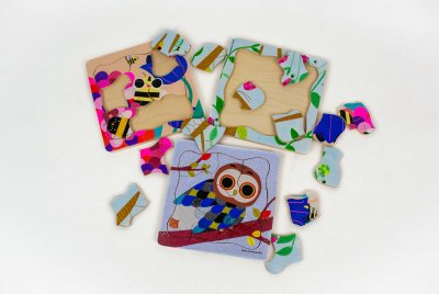 puzzles et leurs supports pour les enfants âgés de 12-18 mois (30x20x2cm) 9 pièces