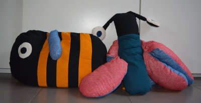 Doudous abeille et papillon