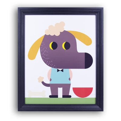 Illustration "Un bon chien et son os" - ex-libris de l'album "Cric croc !"