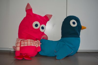 Doudous cochon et canard
