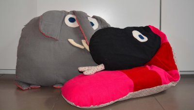 Doudous éléphant et serpent